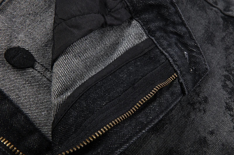 Men's Tie Dye Flared Denim Jeans Washed Handmade Brushed Wax Coating Casual Jean Pants Y2k Streetwear Slim Fit Bootcut Pants