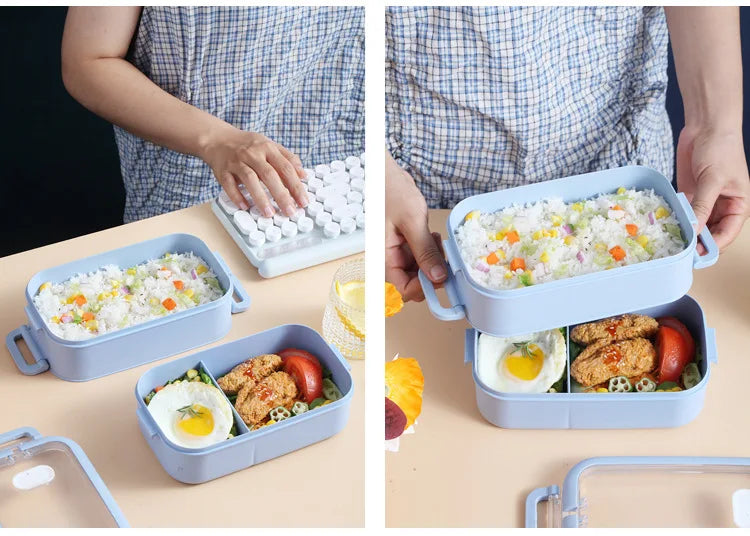 Kitchen Home Microwave Lunch Box Wheat Straw Dinnerware Food Storage Container Children Kids School Office Portable Bento Box