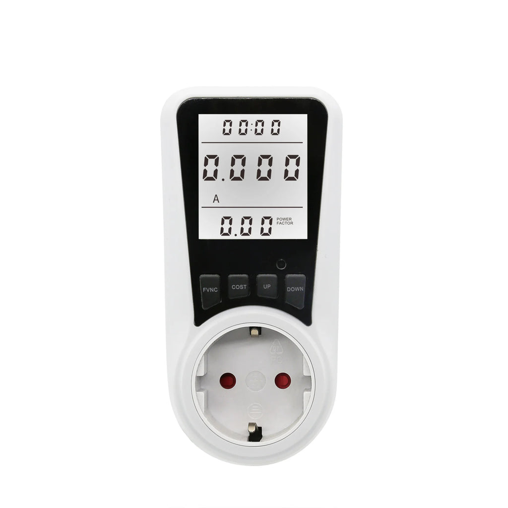 LCD Digital Display Electrical Energy Monitor Socket Backlight Watt Meter Socket EU Plug Real-time Wattage Voltage AMP Meter