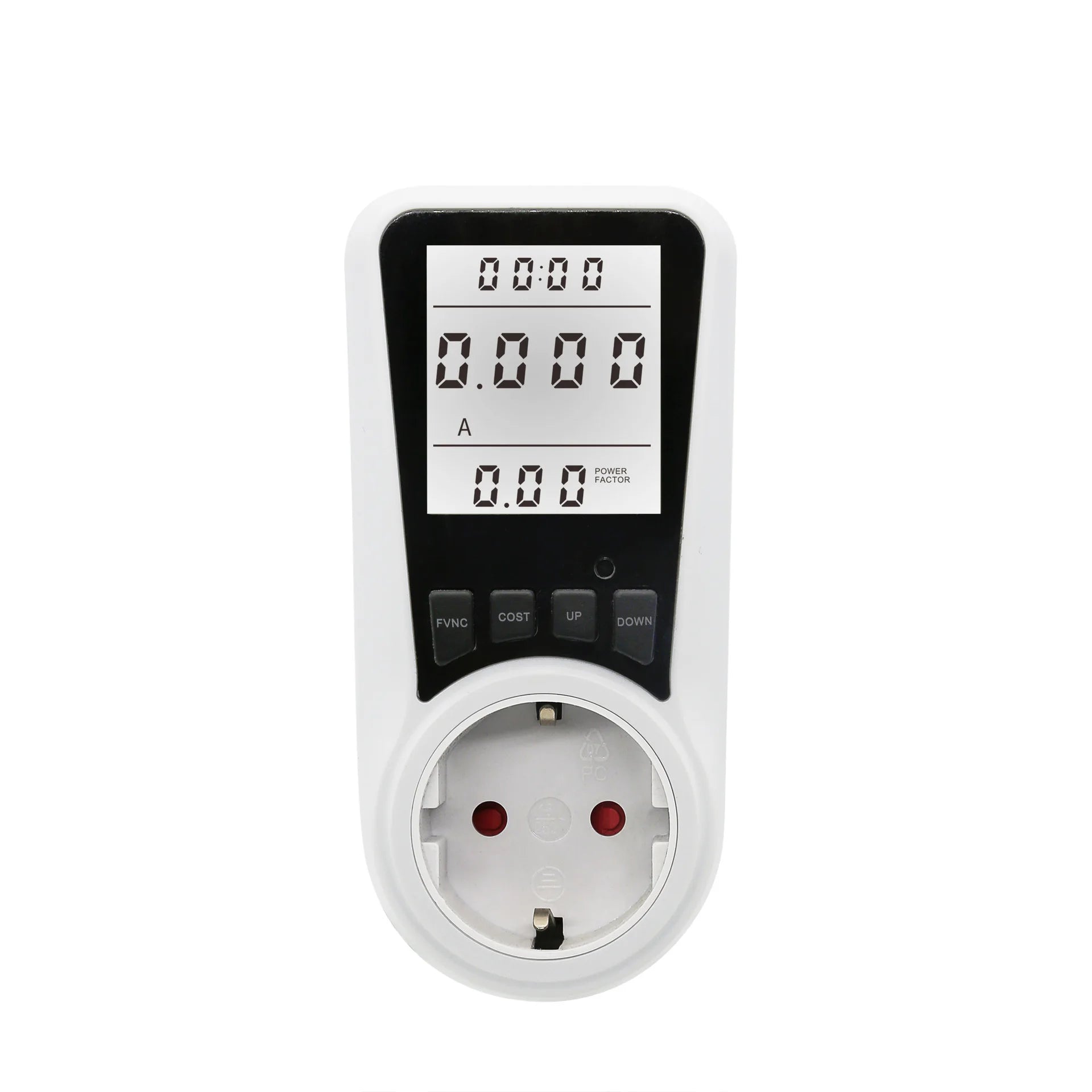 LCD Digital Display Electrical Energy Monitor Socket Backlight Watt Meter Socket EU Plug Real-time Wattage Voltage AMP Meter