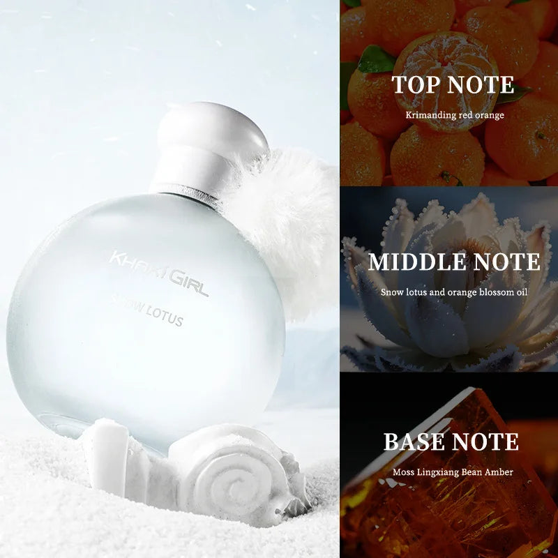 Snow Lotus Perfume for Women: Long-Lasting Eau de Toilette, 100ml—A Fresh, Natural, and Pure Floral Scent