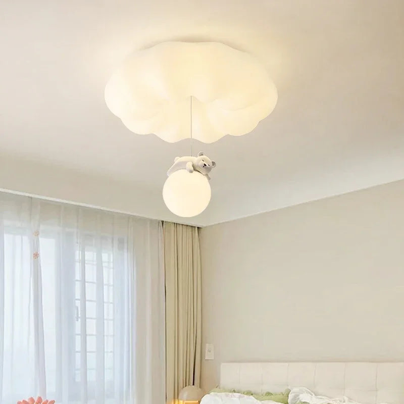 Modern Bear Cream Ceiling Lights Modern Lighting Creative Simple Lamps Living Room Bedroom Lustres Luminaria Decoration Lamparas