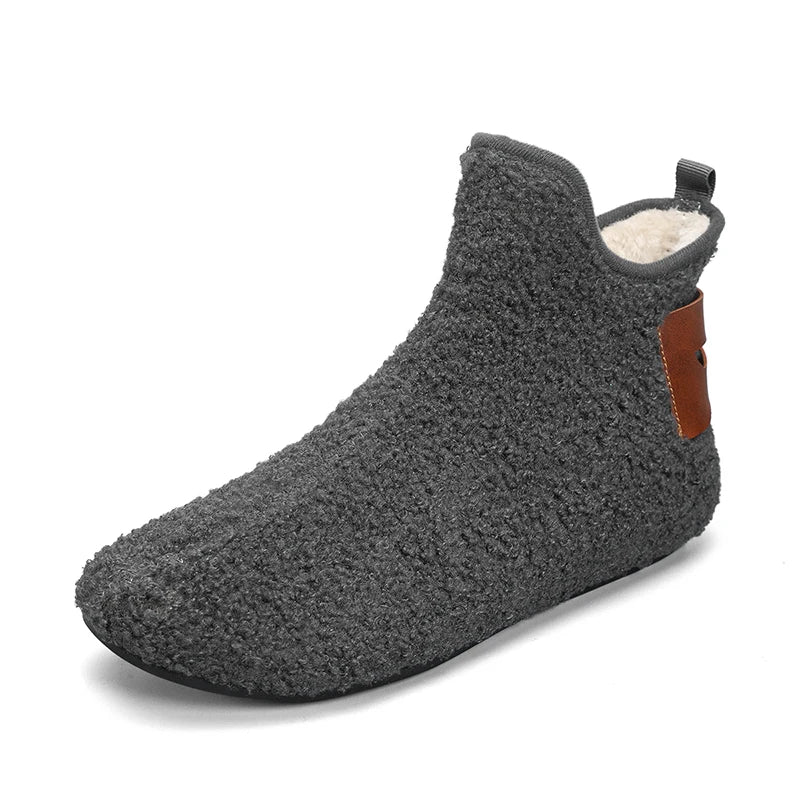 YRZL Winter Cotton Shoes Men High Top Warm Slip on Lightweight Slippers Men Plush Indoor Cotton Loafers Men Winter Warm Shoes