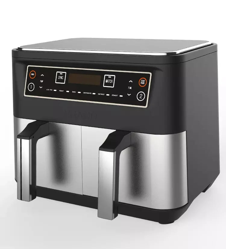 Intelligent Stainless Steel Digital Touch Display Double Basket Air Fryer