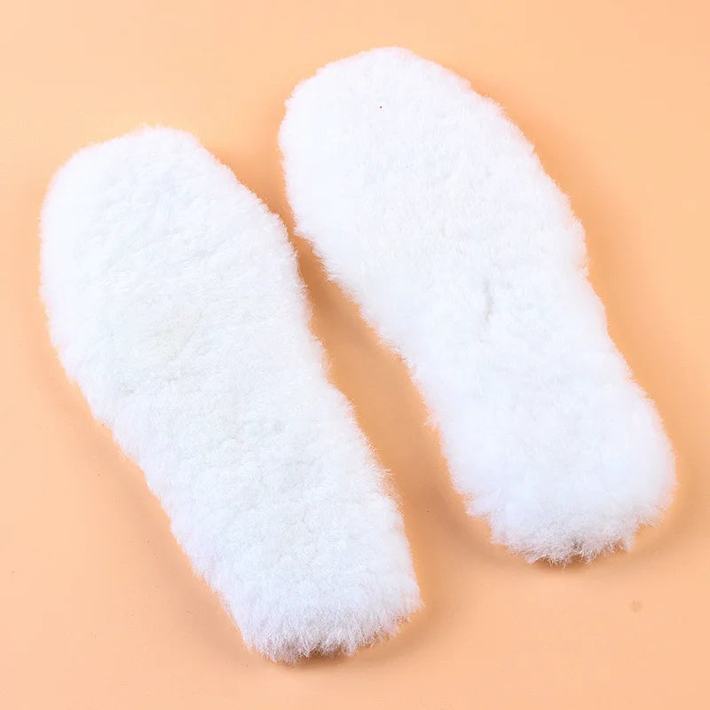 Natural Sheepskin Insoles Winter Real Fur Wool Insoles Men Women Warm Soft Thick Warm Cashmere Snow Boots Shoe Pad