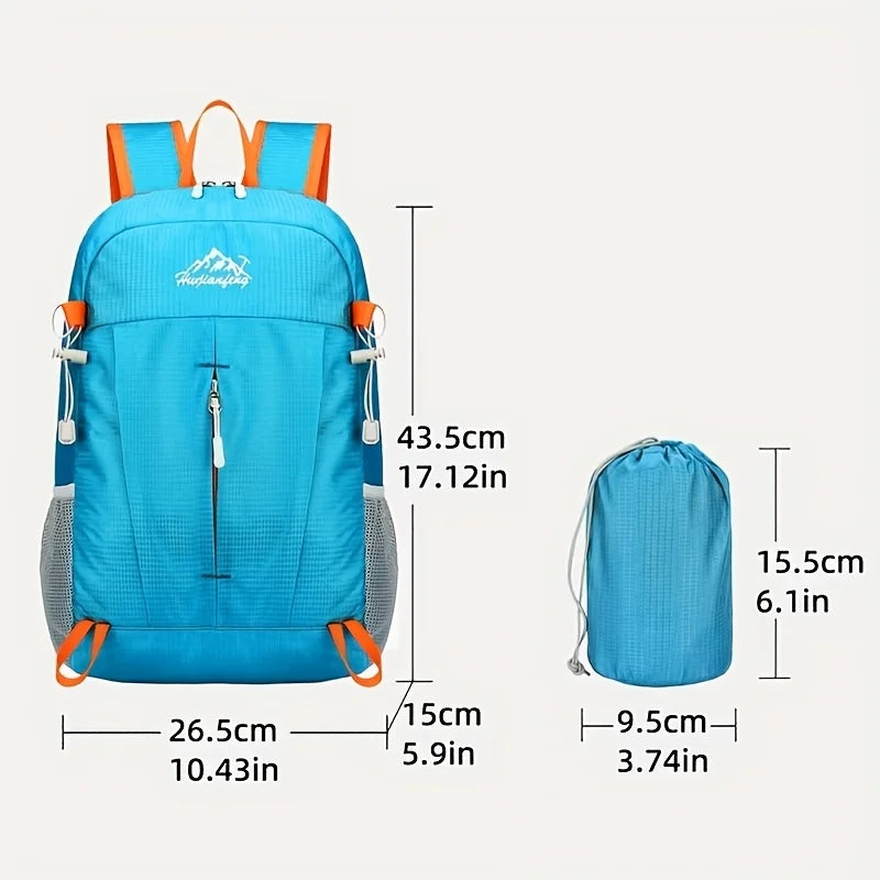 Outdoor Travel Bag Large Capacity Foldable Waterproof Backpack Lightweight Portable Adjustable Hiking Mountaineering Bag
