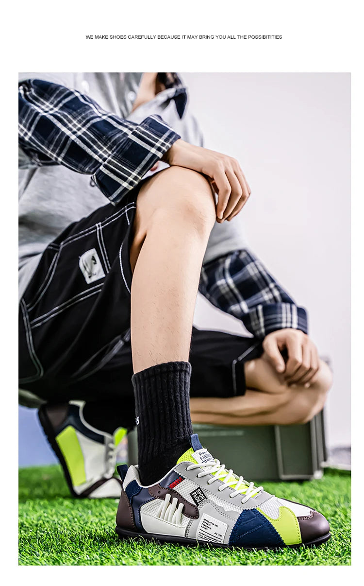 Men's Trendy Black and Gray Color-Blocked Mesh Breathable Casual Sports Shoes, Summer Thin Retro Forrest Gump Shoes, Lightweight Soft-Soled Shock-Absorbing Non-Slip Versatile Wear-Resistant Men's Shoes