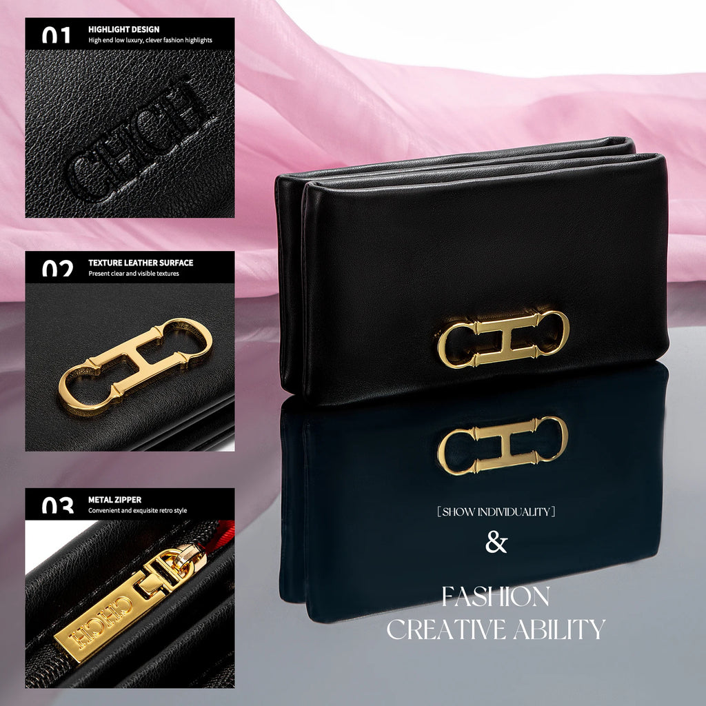 CHCH Women's Handbag Spring New Zipper Wallet High Quality 2-in-1 Women's Business Wallet