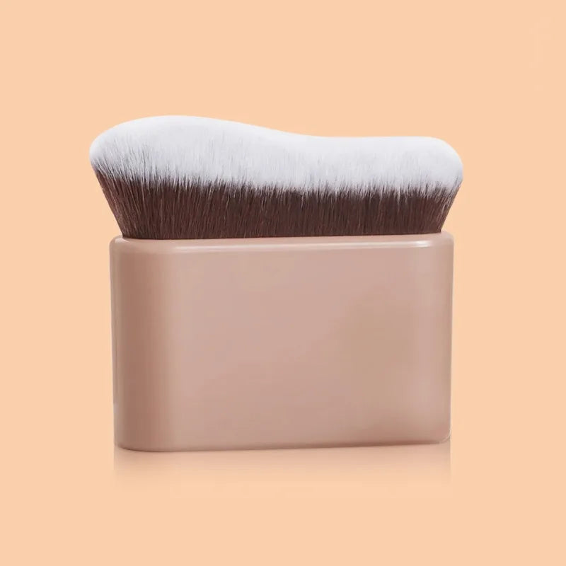 1Pc Hand-held MakeupBrush, FoundationBrush, CurvedBrush, Soft Bristles, Even Application, High-Quality Makeup Brush, Travel-F