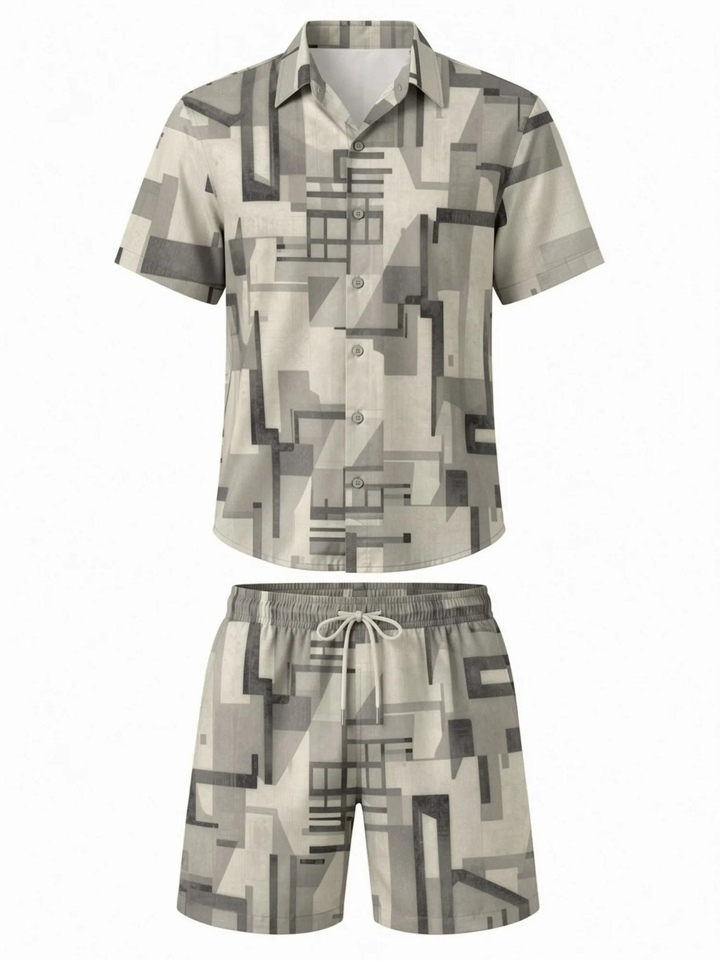 Mens Floral Short Sleeve Shirt and Drawstring Shorts Set Beach Vacation Relaxed Summer Two Piece Weekend Beach Outfit Travelwear