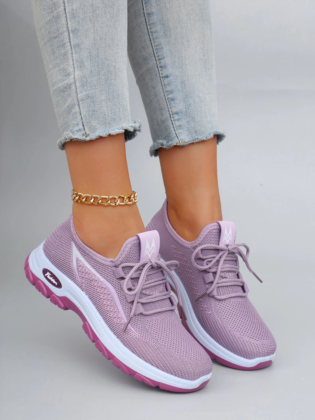 Spring and Autumn New Women's Casual Lace-Up Sneakers, Comfortable, Breathable, Lightweight and Wear-Resistant Sports and Casual Shoes