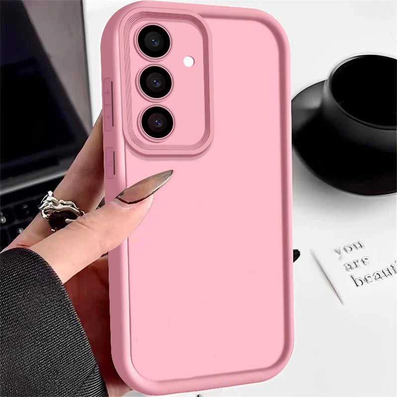Luxury Candy Color Soft Case S26 S25 S24 S23 S22 Ultra Plus S21 FE A16 A53 A55 A56 A05S 5G 4G A52 Skin Feel Silicone Cover Funda