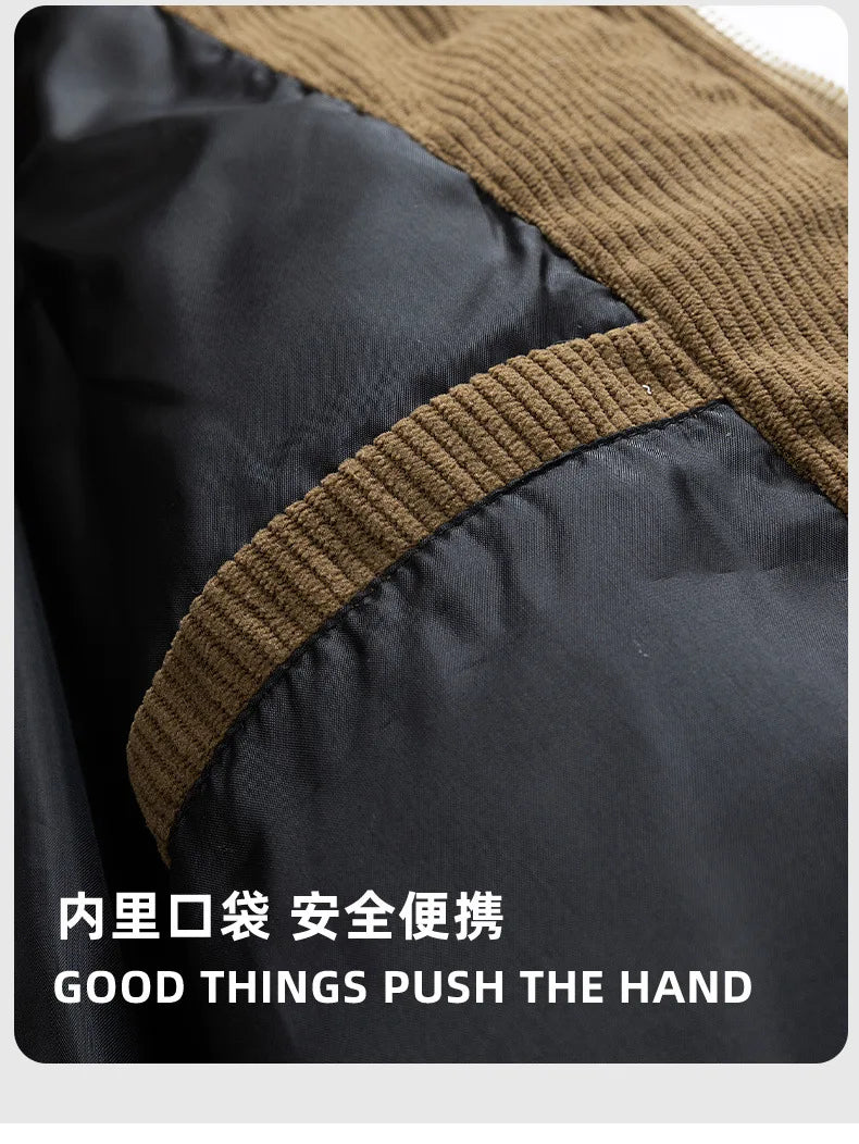 2025 Men Winter Thick Warm Parka Coat Male Color Blocking Detachable Hooded Collar Cotton Jacket Men's Cotton Coat