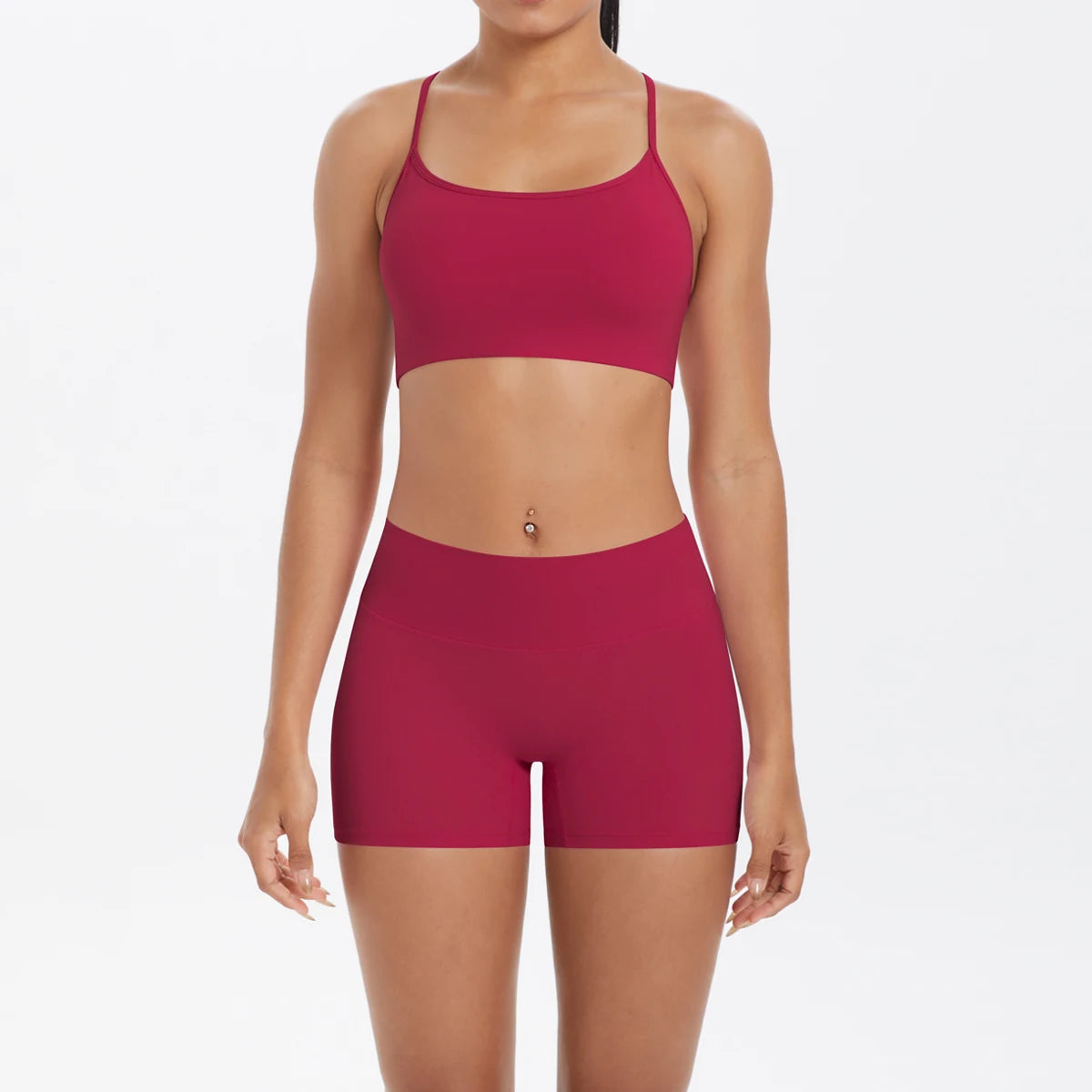 New Cross Backless Yoga Bra And Fitness Shorts Gym Yoga Set Woman’s Summer Running Sports Quick-Dry Women Gym Clothing Yoga Suit