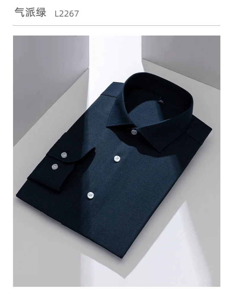Windsor Collar French Shirt Men's Wrinkle-free Long-sleeved Twill Business Light Luxury Men's Casual Workwear Shirt for Men