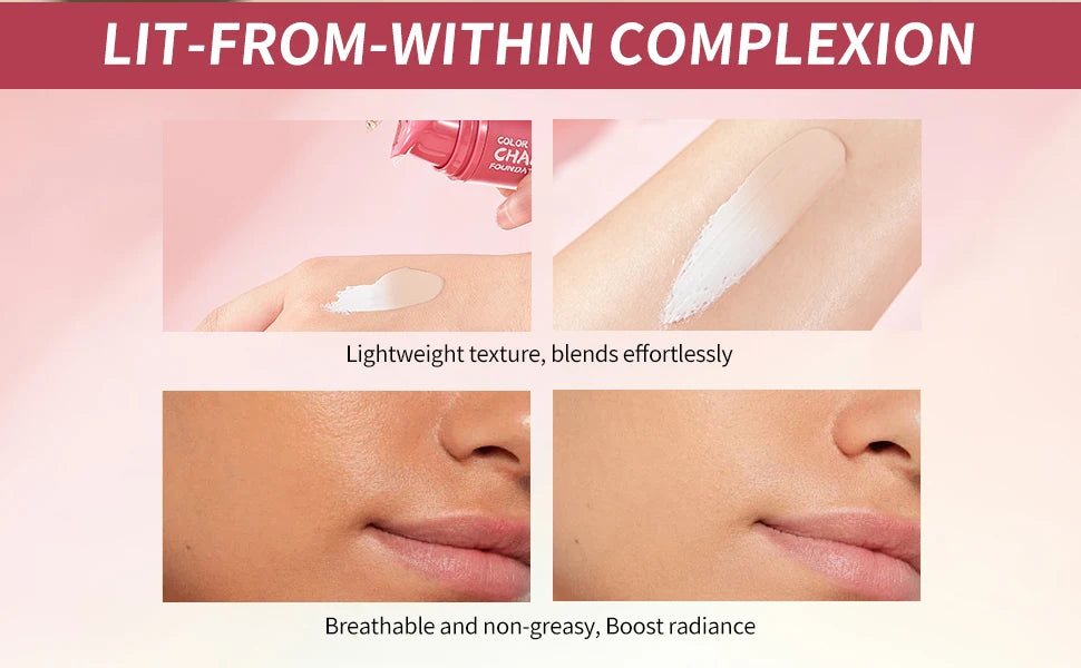 Color Changing Foundation Spf 20 Sunscreen Face Makeup, 30ml, Flawless Coverage Self-Adjusting Liquid Foundation for Natural Look