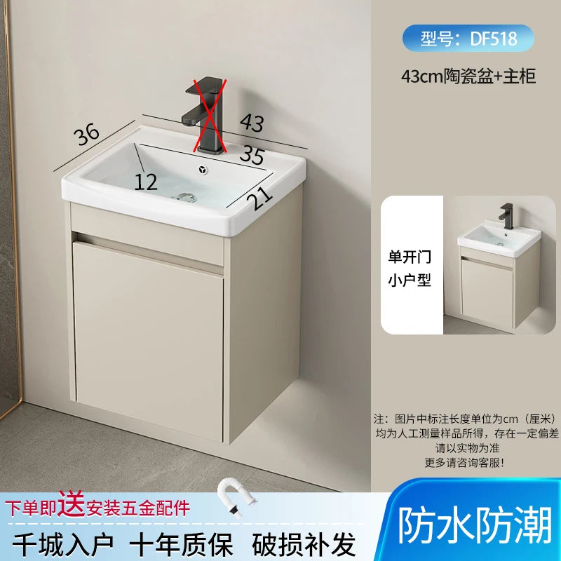 Wall Basin Bathroom Cabinet Set Sink Mirrors Shelves Bathroom Cabinets Storage Organizer Mobile Bagno House Accessories