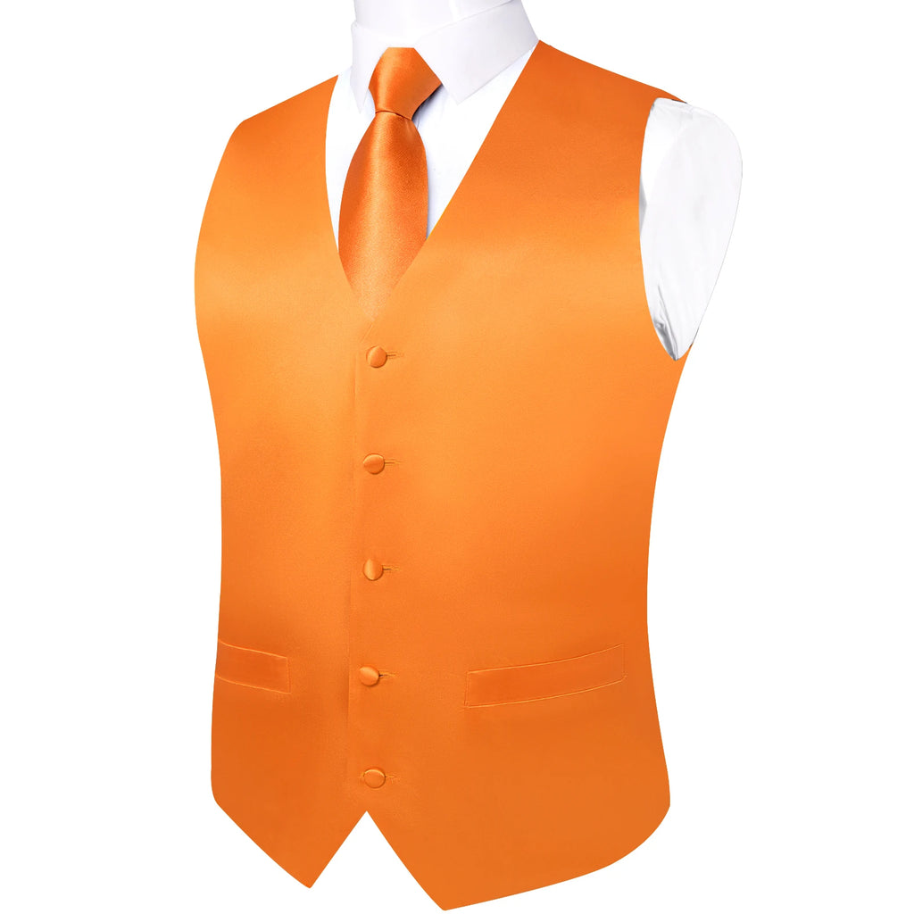Satin Men's Solid Blue Suit Vest with Tie Handkerchief Cufflinks Business Formal Waistcoat Wedding Prom Men Sleeveless Jacket