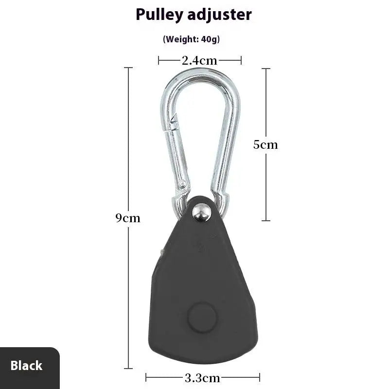 Secure Tent Rope Hanger with Ratchet Tie-Down System; Heavy-Duty Camping Gear with Reinforced Metal Gears and Adjustable Strap