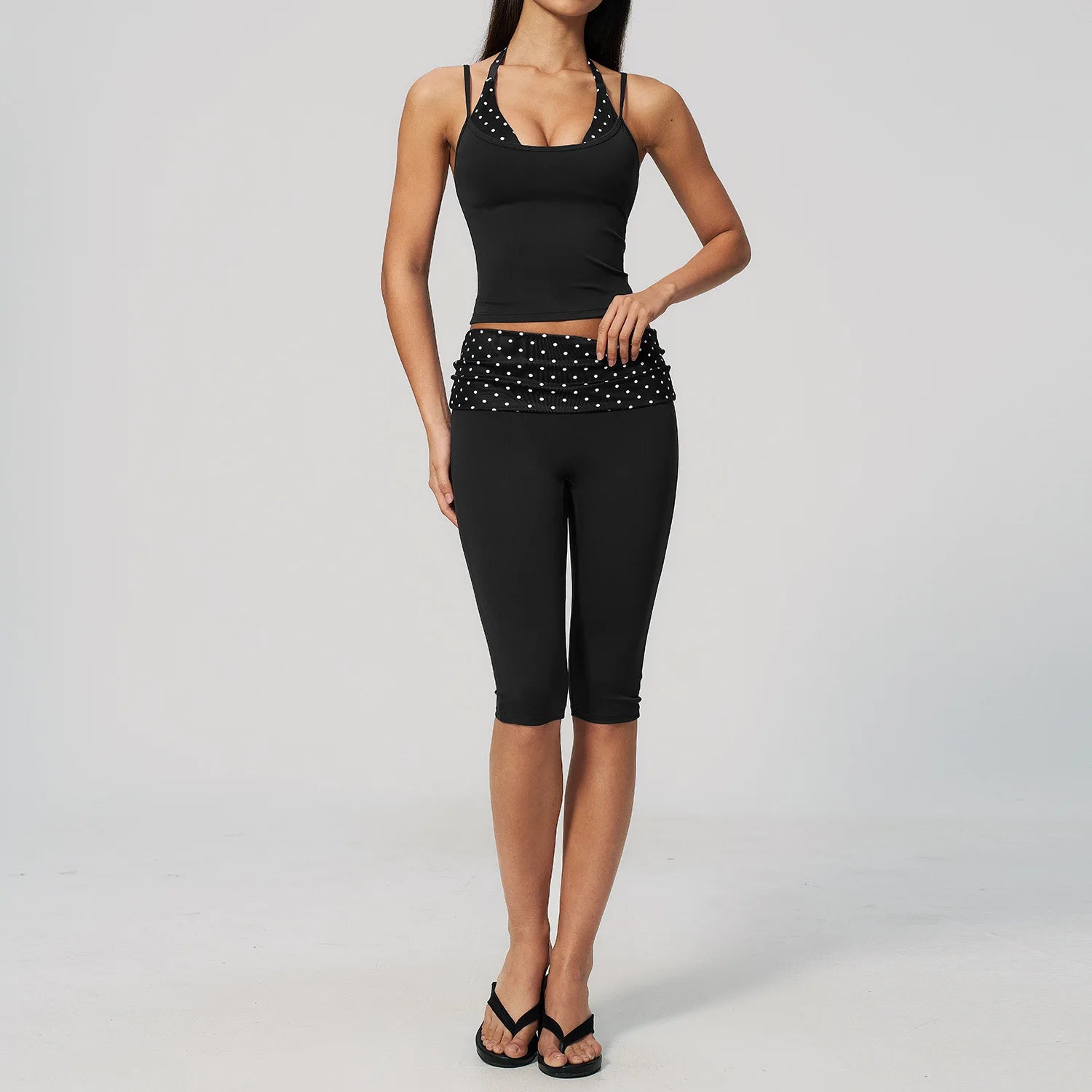 Summer 2PCS Yoga Set Women's Tracksuit Fashion Polka Dot And Striped Workout Sets Gym Outfits High Waist Butt Lift Yoga Clothes