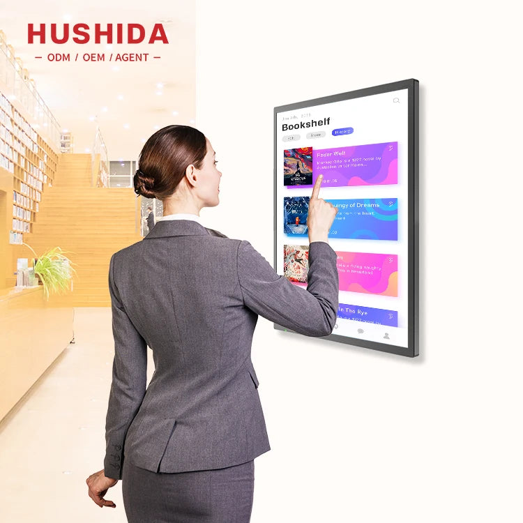 Lcd Touch Screens Monitor 10 21 32 43 50 55 65 75 Inch Wall Mounted Totem Display Panel Digital Android Interactive Touch Kiosk