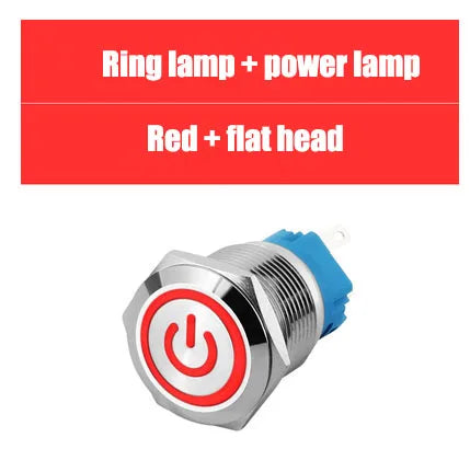 5PCS Metal Push Button Switch 12/16/19/22mm Momentary Latching Electric On/Off Power Start/Stop LED Light 5V 12V 220V Red Blue