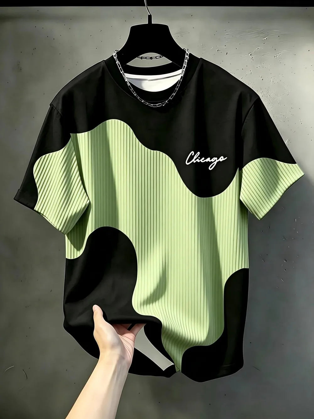 Summer Men's Round-neck T-shirt with 3D Print Colorful Design Breathable Lightweight Casual Fashionable Streetwear Clothing