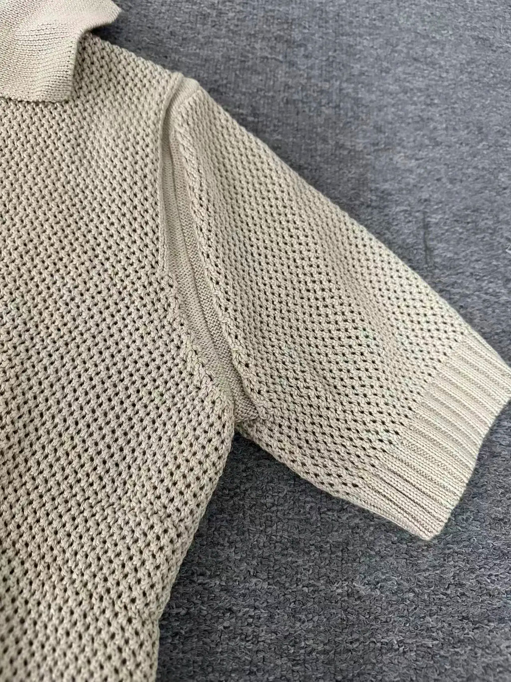 Men's Vintage Knitted Polo Shirt 2025 Summer Short Sleeve Cotton-Blend Breathable Old Money Style Luxury Texture Top