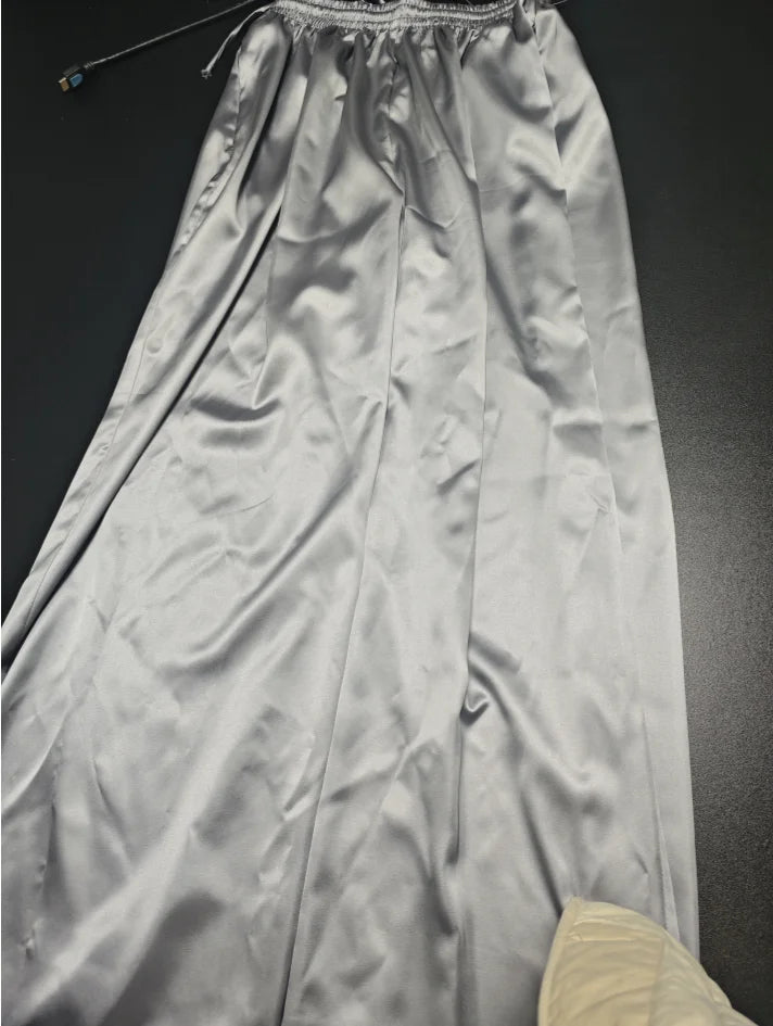 Women's Drawstring Wide Leg Pants Casual Floor-Length Trousers Spring Summer New Fashionable Comfortable Fit
