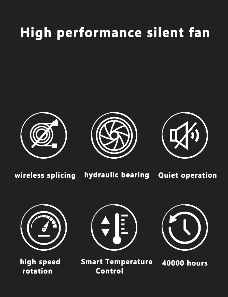 ICE Whale WX-3 Wire-Splicing PC Case Cooling Fan 3PIN ARGB Mirror Cycle Light Effect 800-1600RPM PWM Water Cooling Cooler Fan