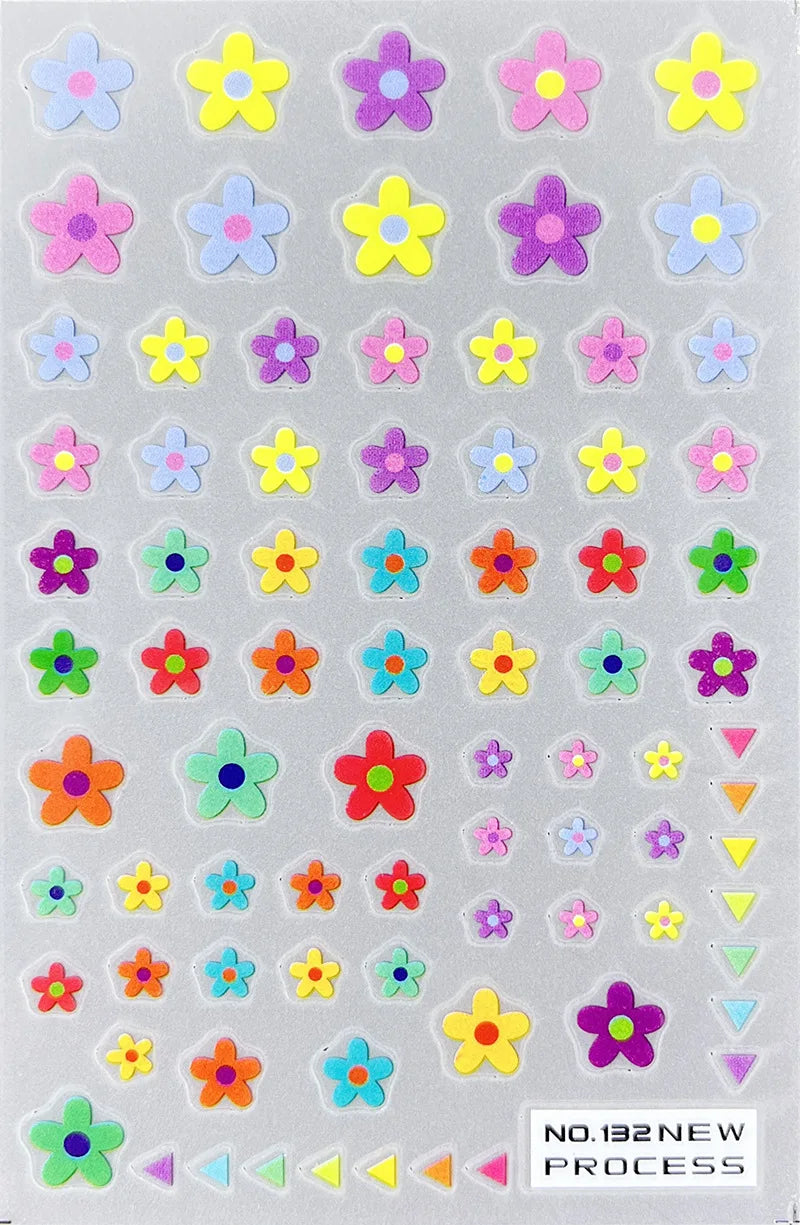 3d Nail Art Ultrathin Decals Blue Pink Blossom Florals Flowers Leaves Nail Stickers Decoration For Nail Tips Beauty