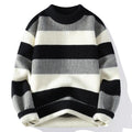 Men's Fashion stripe pattern Sweaters Autumn/Winter Loose Knittwear Men sweater youth Thick Warm patchwork pullovers Top