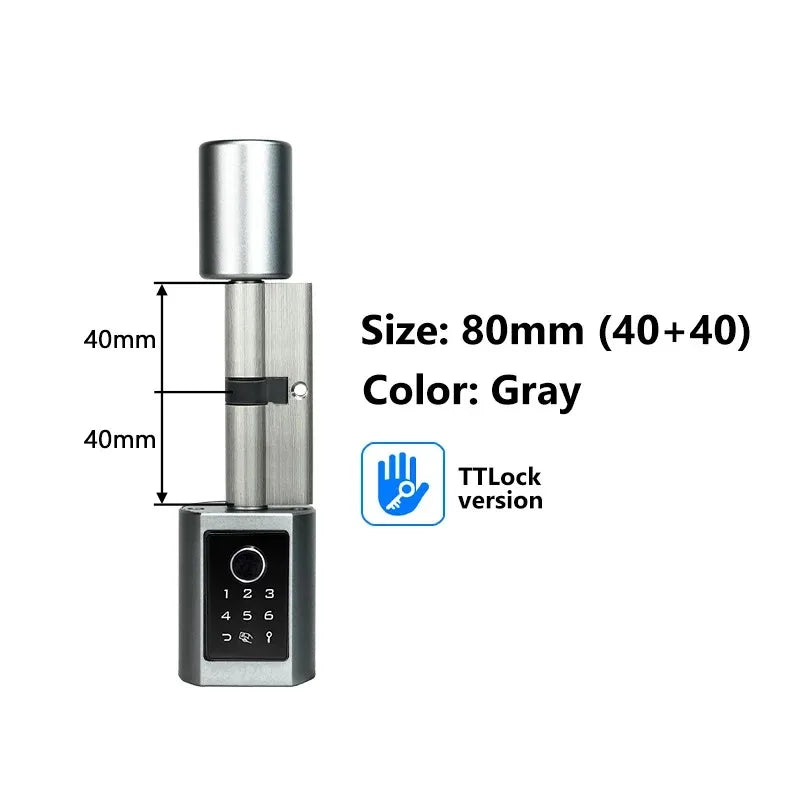 Easy Replacement Cylinder Smart Lock APP TTlock Bluetooth Fingerprint Password NFC Unlock Auto Lock/ Unlock Security Protection