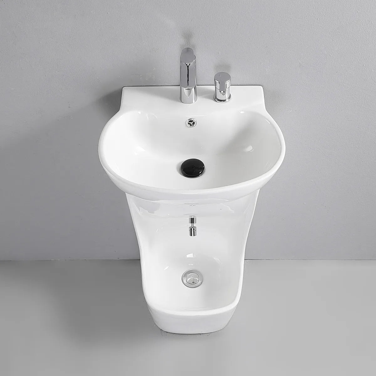 Mounted Pedestal Sink White Ceramic Hand and Foot Wash Basin Bathroom Basins Foot