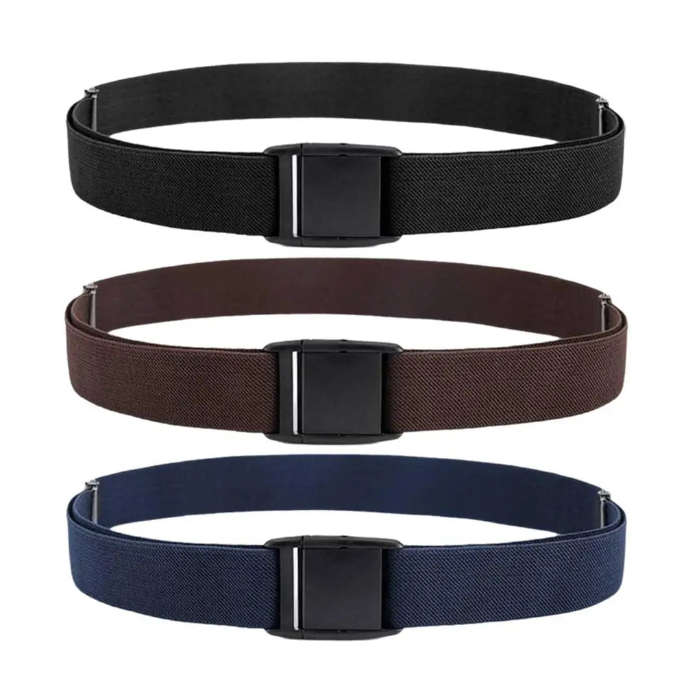 Unisex Invisible Elastic Stretch Belt No Show Flat Buckle Waistband for Jeans Dresses Men Women Adjustable Comfort Casual Belts