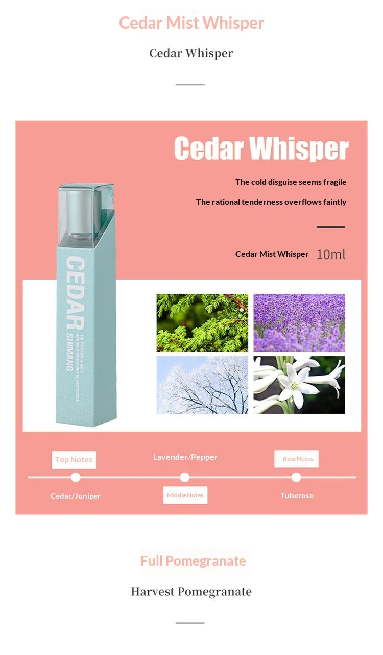 Floral Roll-On Perfume for Women & Men Long Lasting Light Fragrance Popular Scent for Young Girls Students Portable 10ml Parfum