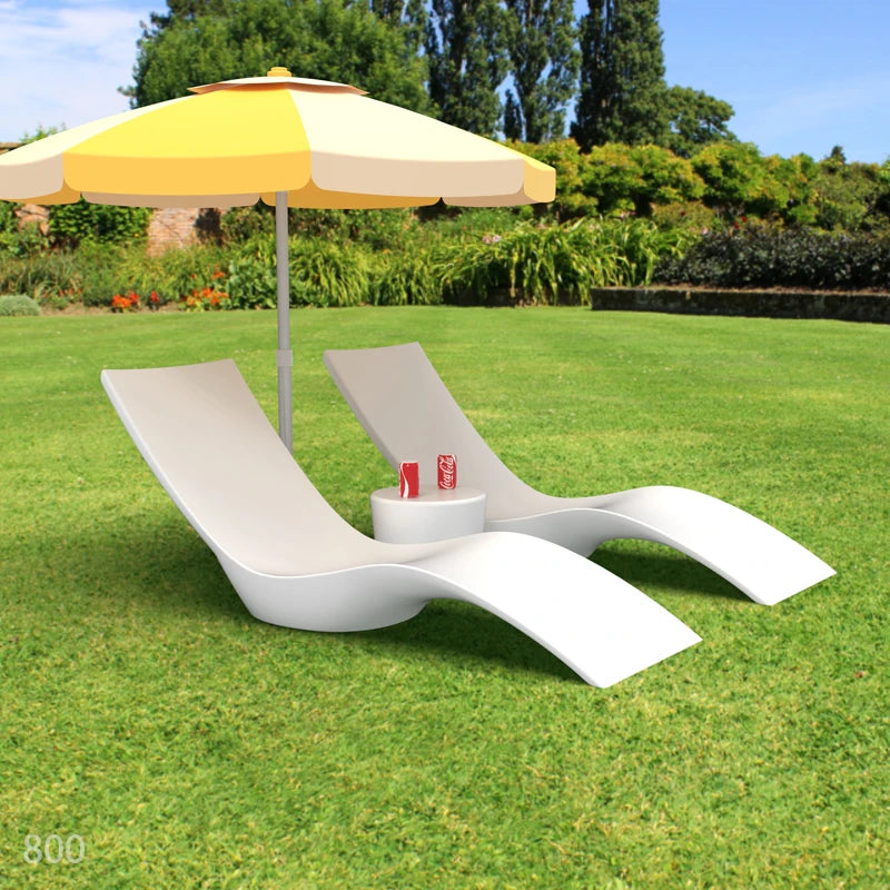 Outdoor Pool Furniture PE Plastic Sun Lounger Chaise Pool Deep Lounger