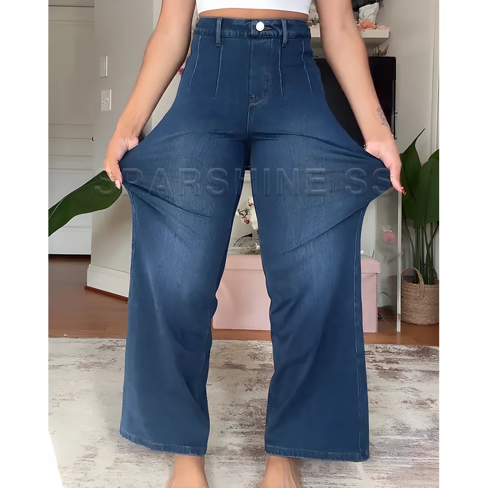 High-Waisted Wide-Leg Denim Jeans Comfortable Choice for Modern Fashion 2025 Spring Autumn Push Up Trousers