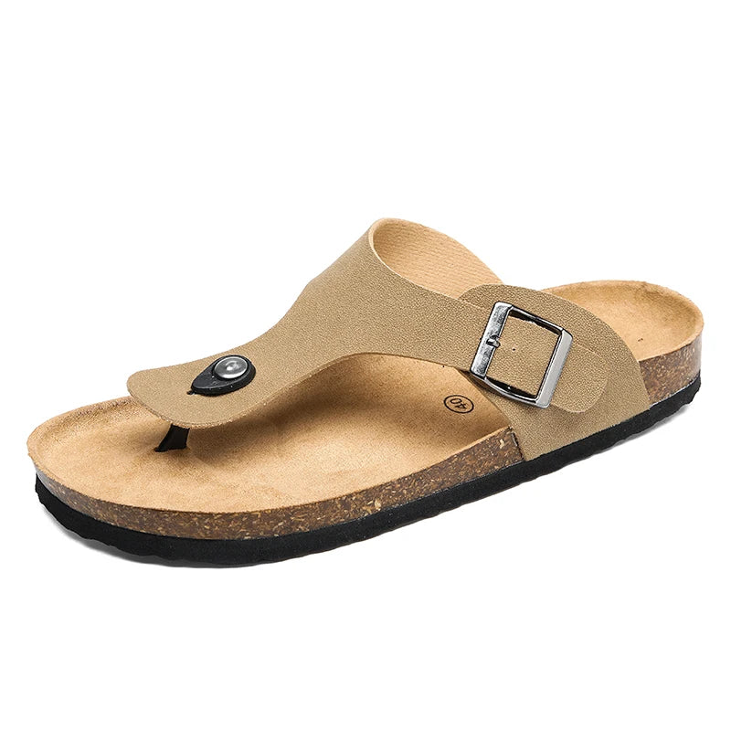 Cork slippers Men's casual comfort sandals summer Flip flop outdoor anti slip beach shoes fashion youth breathable tide slippers