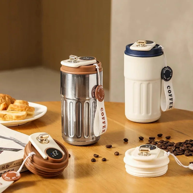 316 Stainless‑Steel Smart Thermos Cup 450ml, LED Temperature Display Portable Thermal Mug for Business Office Coffee Water