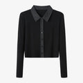 AS AW25 new design ribbing cardigan with denim collar + sleeveless maxi dress matching set for woman clothes