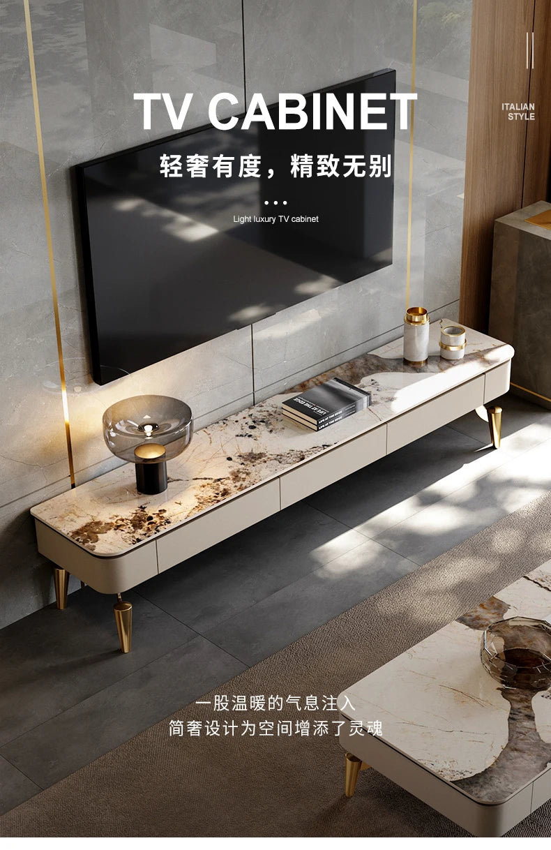 Modern Italian Tv Stands Design Drawers Style Premium Tv Table Luxury Trendy Elegant Muebles Para Hogar Living Room Furniture