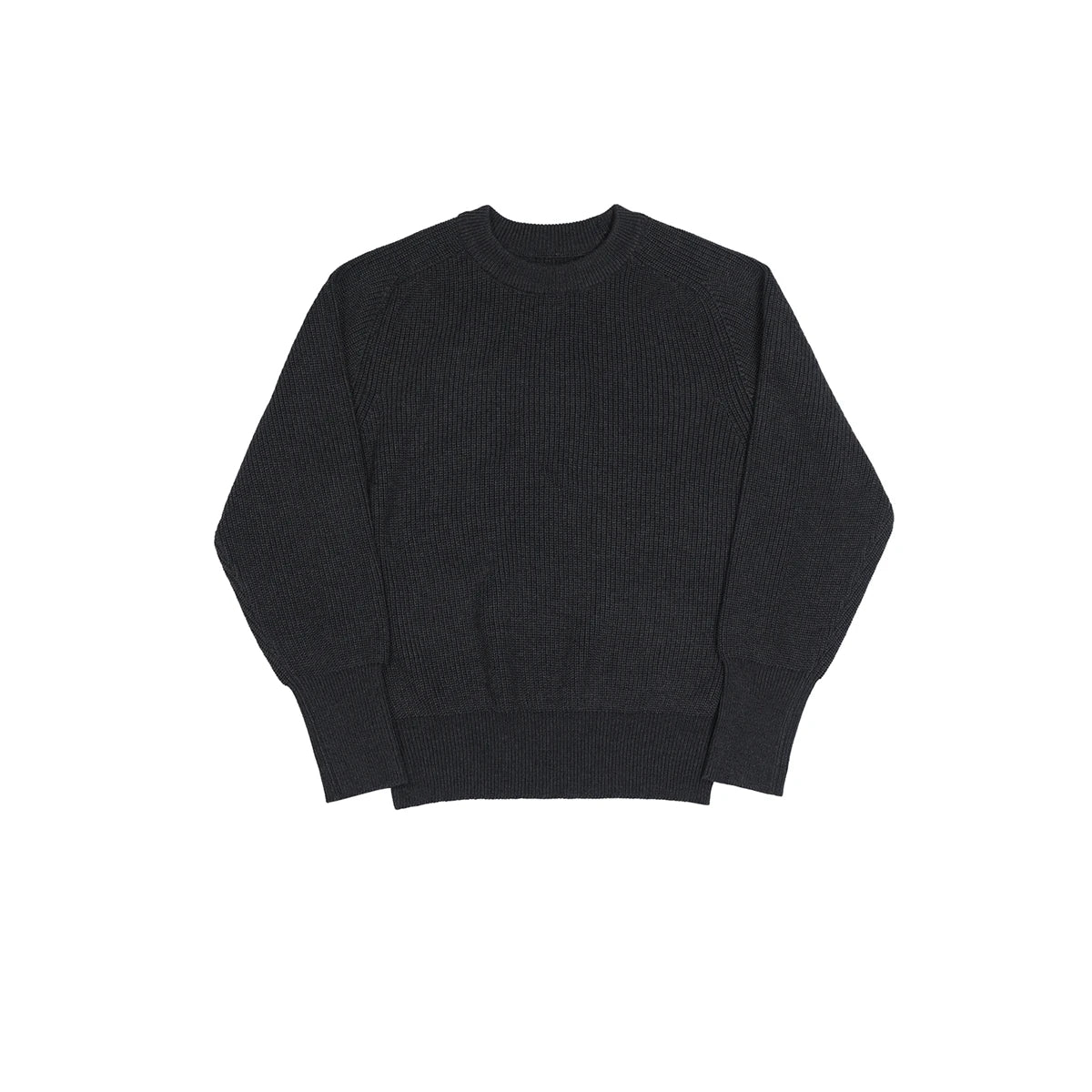 Classic Raglan Sleeve Crewneck Sweater Vintage Style Men's Wool Blend Knitted Pullover Jumper Thick