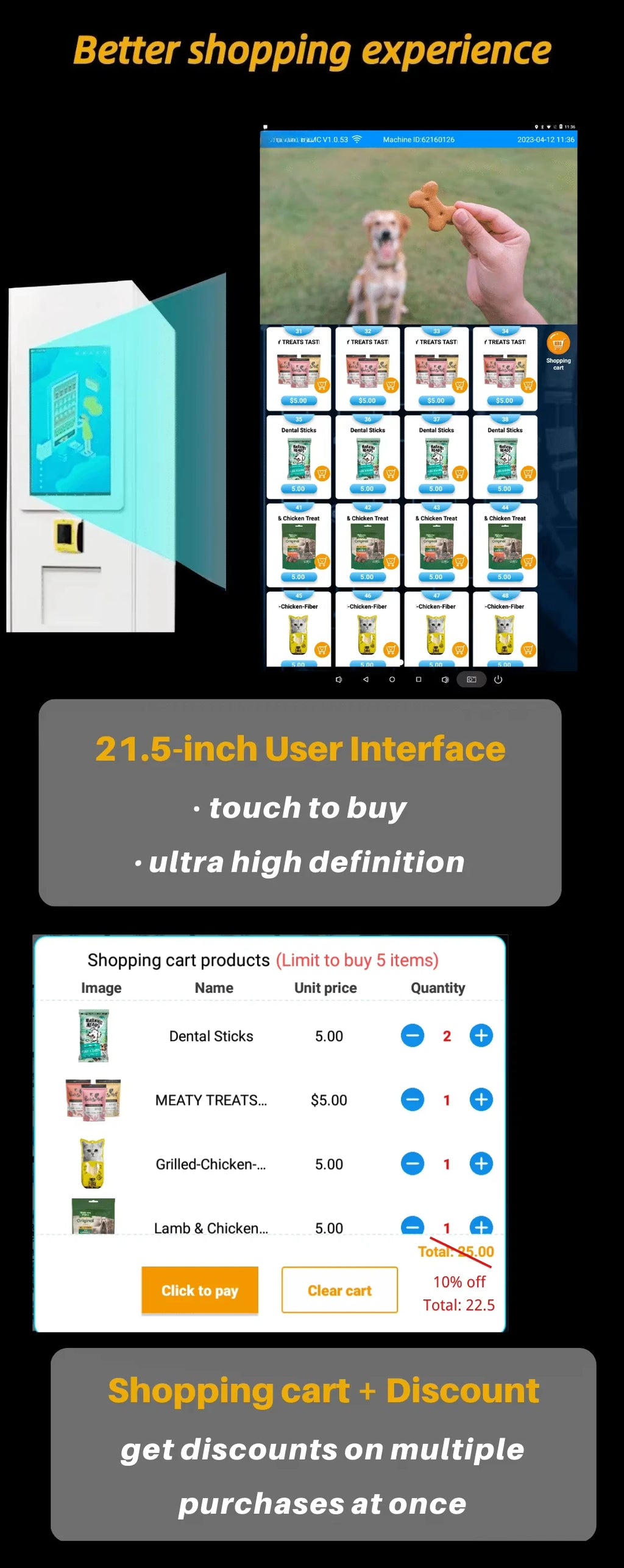 Customized Pet food bank vending machines are very popular in the United States