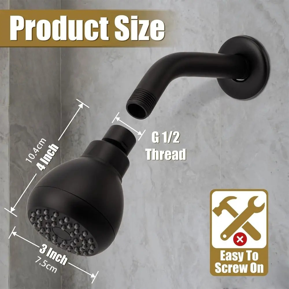 Silicone Nozzles Shower Heads Powerful Water Flow 360 Rotation Spray Shower Rustproof Matte Black Rain Shower Head Bathroom Use
