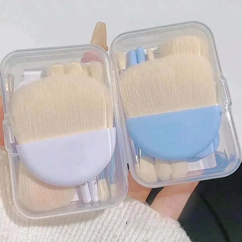 6Pcs Mini Makeup Brushes Set With Box Portable Cosmetic Powder Foundation Blush Blending Concealer Make Up Brushes Makeup Tool