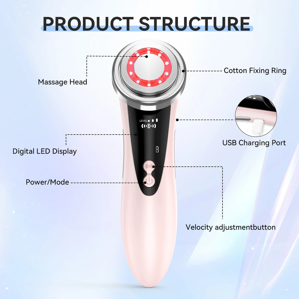 EMS Microcurrent Facial Beauty Device Electric Facial Massager Portable Skincare Tool for Daily Facial Tightening Care