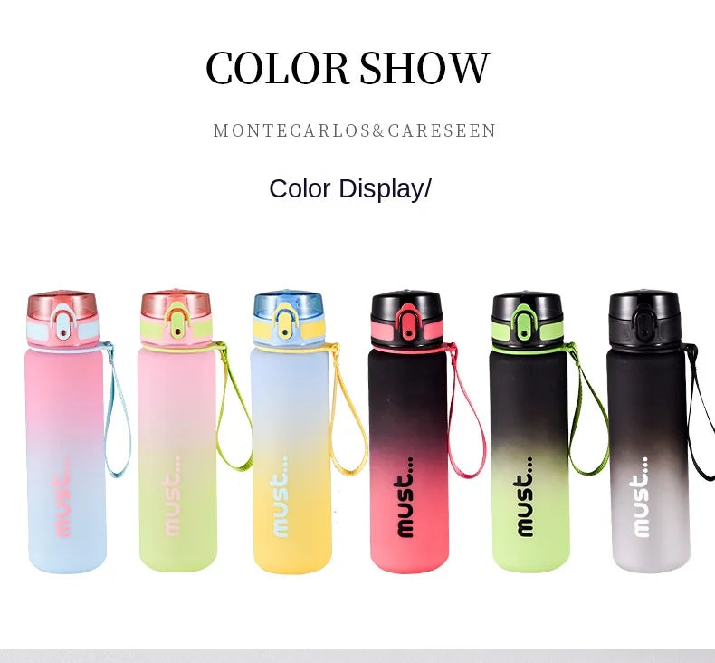500ml 650ml Sports Water Bottle BPA Free High Capacity Plastic Fitness Portable Durable Camping Hiking Outdoor Sports Bottle