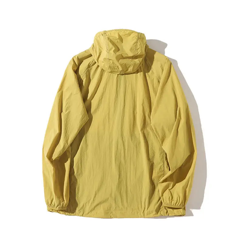 High Quality Outdoor Hooded Jacket Couple Matching Summer Sports Wear Men's Style Two-Way Zipper Waterproof Running Clothes