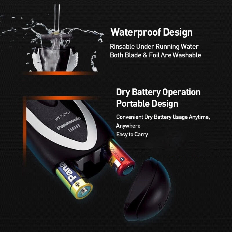 Panasonic Portable Shaver Dry/Wet Dual Shaving Battery-powered Reciprocating Electric Shaver for Men